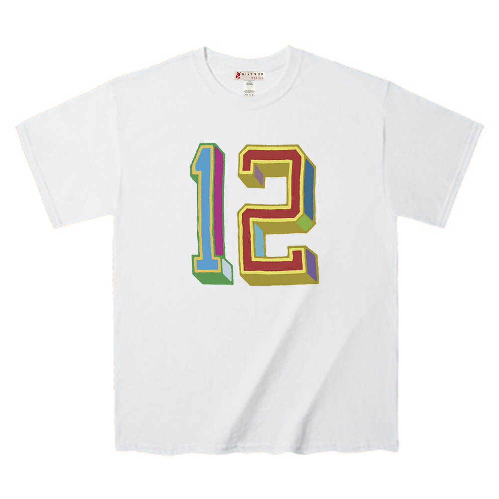 Rakuten - Tシャツ クレイジーカラーの手書き 12ナンバリングTee