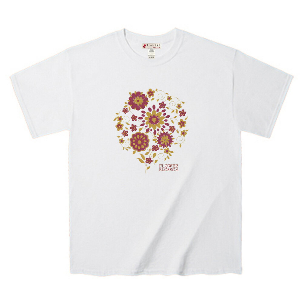 Tシャツ 春向きの花の刺繍 グラフィック デザインTee