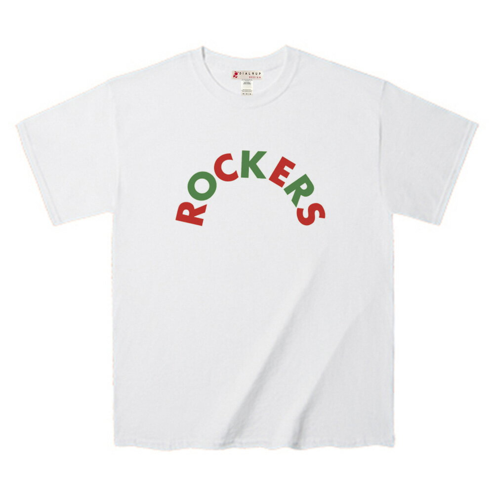 Rakuten - Tシャツ 赤x緑 ポップなアーチデザイン イラストデザインTee