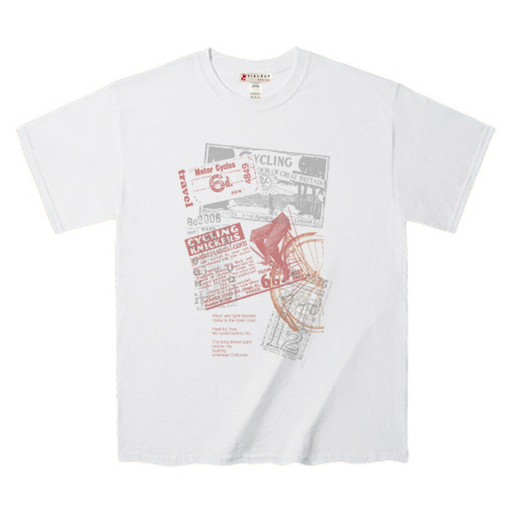 Rakuten - Tシャツ サイクリングにちなんだアド 切符コラージュ Tee