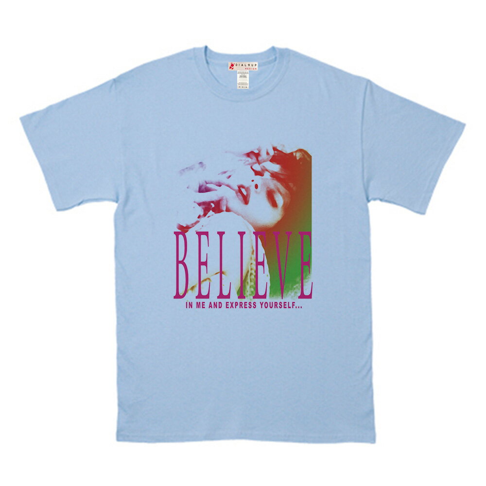 Tシャツビビッドなカラーリングが嬉しい悩ましげなモデルフォトデザインTee
