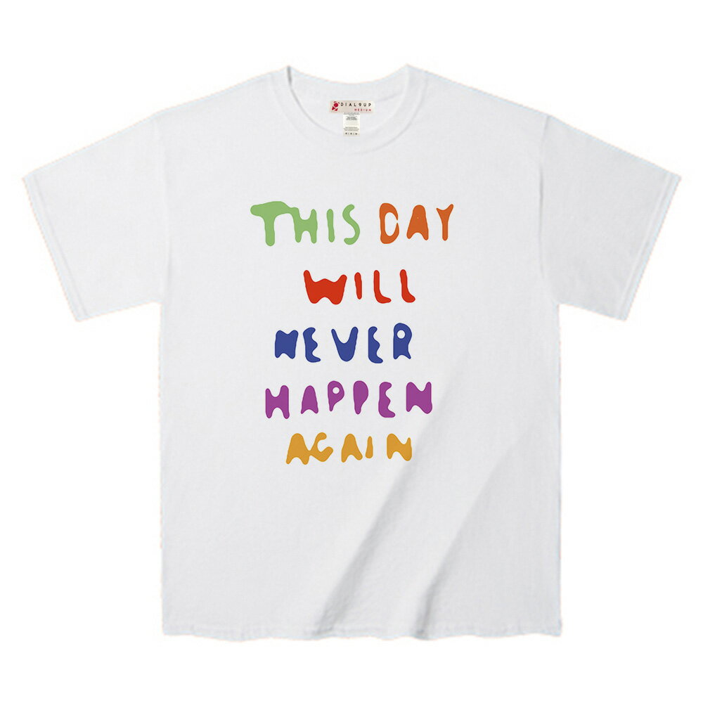 Rakuten - Tシャツ 「今日の日は二度と来ない」 斬新なメッセージ デザインTee