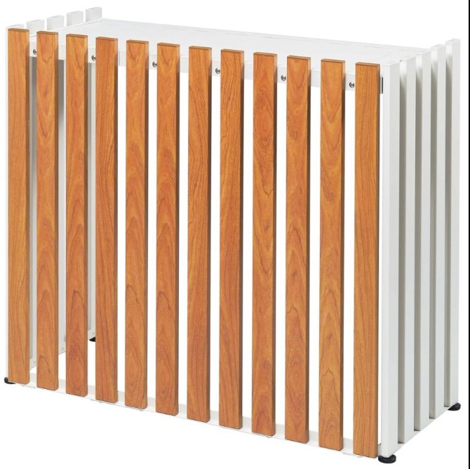 サンカ　アルミ室外機カバー　縦格子標準WH