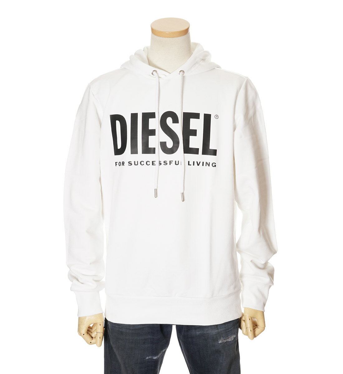 【9/4 20:00より販売開始★20%OFF】ディーゼル DIESEL プルオーバー パーカー スウェット メンズ ホワイト/ブラック S-3XL 00SAQJ 0BAWT【アウトレットセール】【セールにつき返品不可】