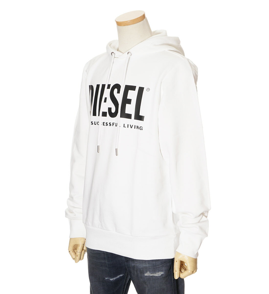 【9/4 20:00より販売開始★20%OFF】ディーゼル DIESEL プルオーバー パーカー スウェット メンズ ホワイト/ブラック S-3XL 00SAQJ 0BAWT【アウトレットセール】【セールにつき返品不可】