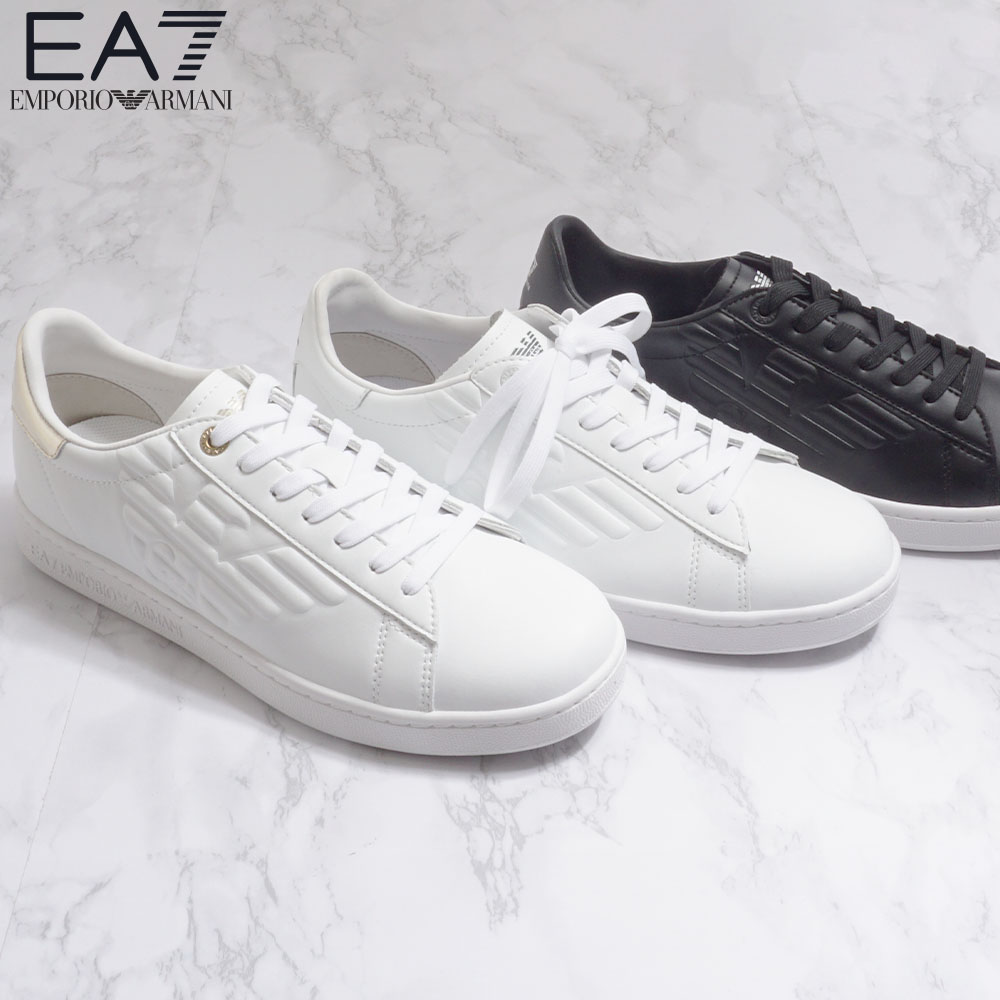 エンポリオアルマーニ EA7 レザースニーカー メンズ ローカット エンボスイーグルロゴ EMPORIO ARMANI SNEAKER X8X001 XCC51