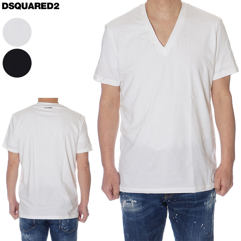 ディースクエアード ディースクエアード DSQUARED2 UNDER WEARライン Vネック Tシャツ メンズ ブラック/ホワイト M/L/XL/2XL DCM450030