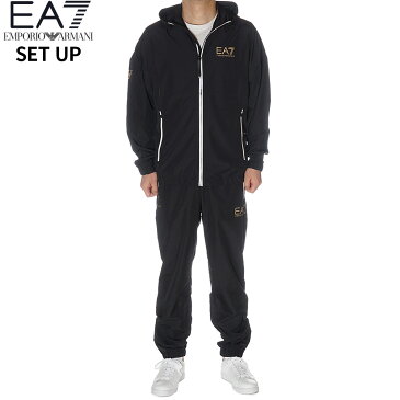 【スーパーSALE★10%OFF】エンポリオ・アルマーニ EMPORIO ARMANI EA7 ジップパーカー セットアップ 上下 シャカシャカ系 ナイロン風 メンズ ブラック系 S/M/L/XL/2XL/3XL 3LPV08 PN4HZ【セールにつき返品不可】