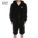 エンポリオアルマーニ EMPORIO ARMANI EA7 セットアップ ジップパーカー ハーフパンツ メンズ ブラック 3RPM97 3RPS74 PJ07Z