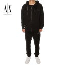 アルマーニエクスチェンジ ARMANI EXCHANGE セットアップ ジップパーカー スウェットパンツ メンズ ブラック 6RZMHE 6RZPHE ZJDGZ