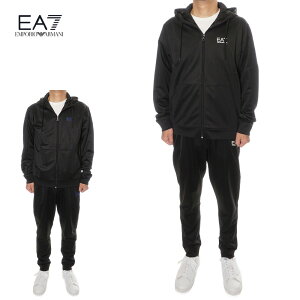 【スーパーSALE！30%OFF】エンポリオアルマーニ EMPORIO ARMANI EA7 セットアップ ジップパーカー パンツ ジャージ上下 メンズ ブラック×ホワイトロゴ/ブラック×ブルーロゴ 6RPV70 PJHEZ【ZN】