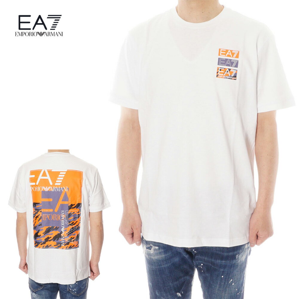 エンポリオ・アルマーニ EMPORIO ARMANI EA7 半袖Tシャツ メンズ ホワイト 3DPT12 PJ7BZ 1100