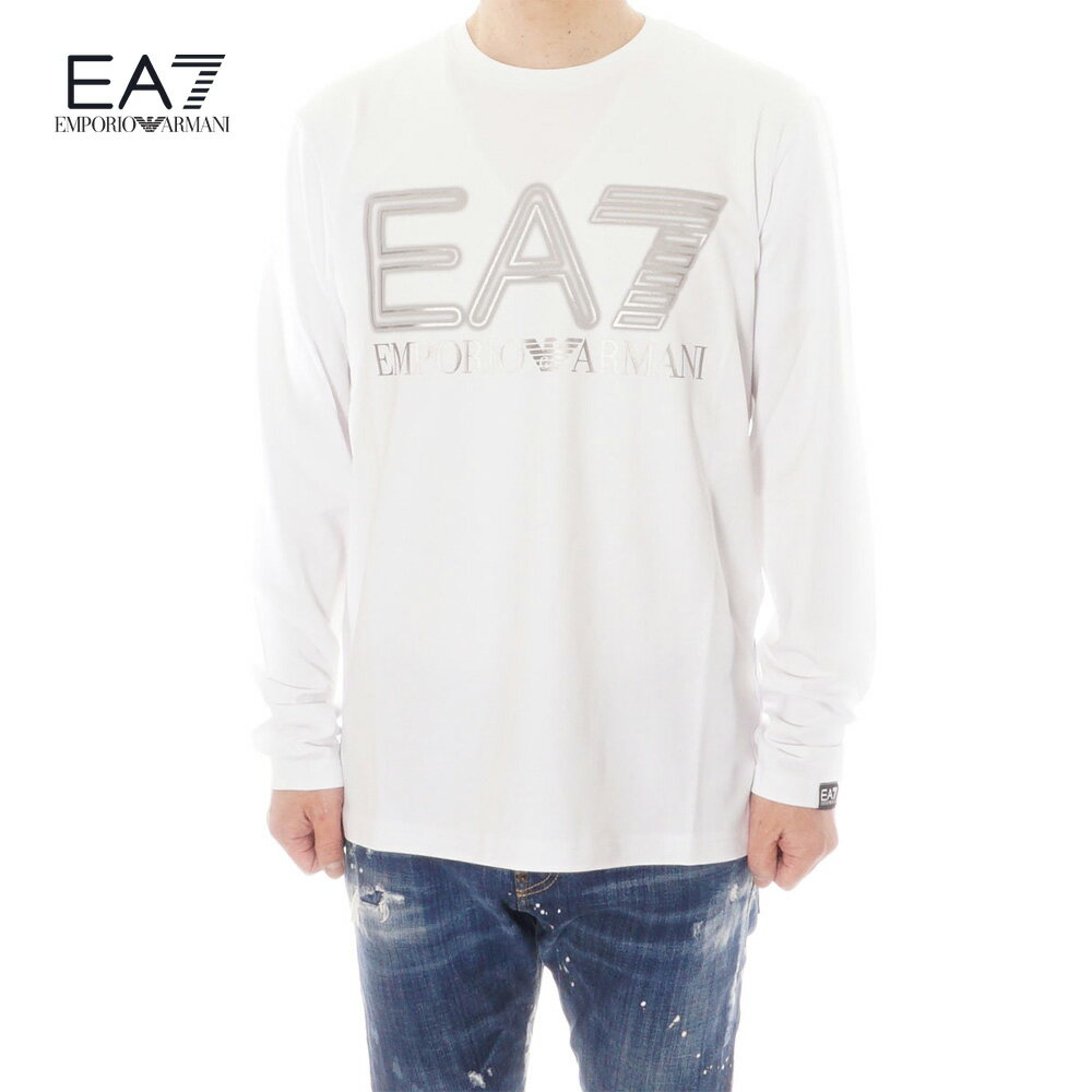 エンポリオ・アルマーニ EMPORIO ARMANI EA7 長袖 ロングTシャツ メンズ ホワイト×シルバー 3DPT38 PJMUZ 1100