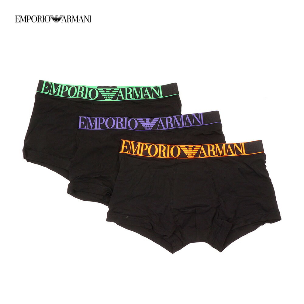 エンポリオ・アルマーニ アンダーウェアライン EMPORIO ARMANI UNDER WEAR ボクサーパンツ 3枚セット メンズ ブラック 111357 4R726 29821