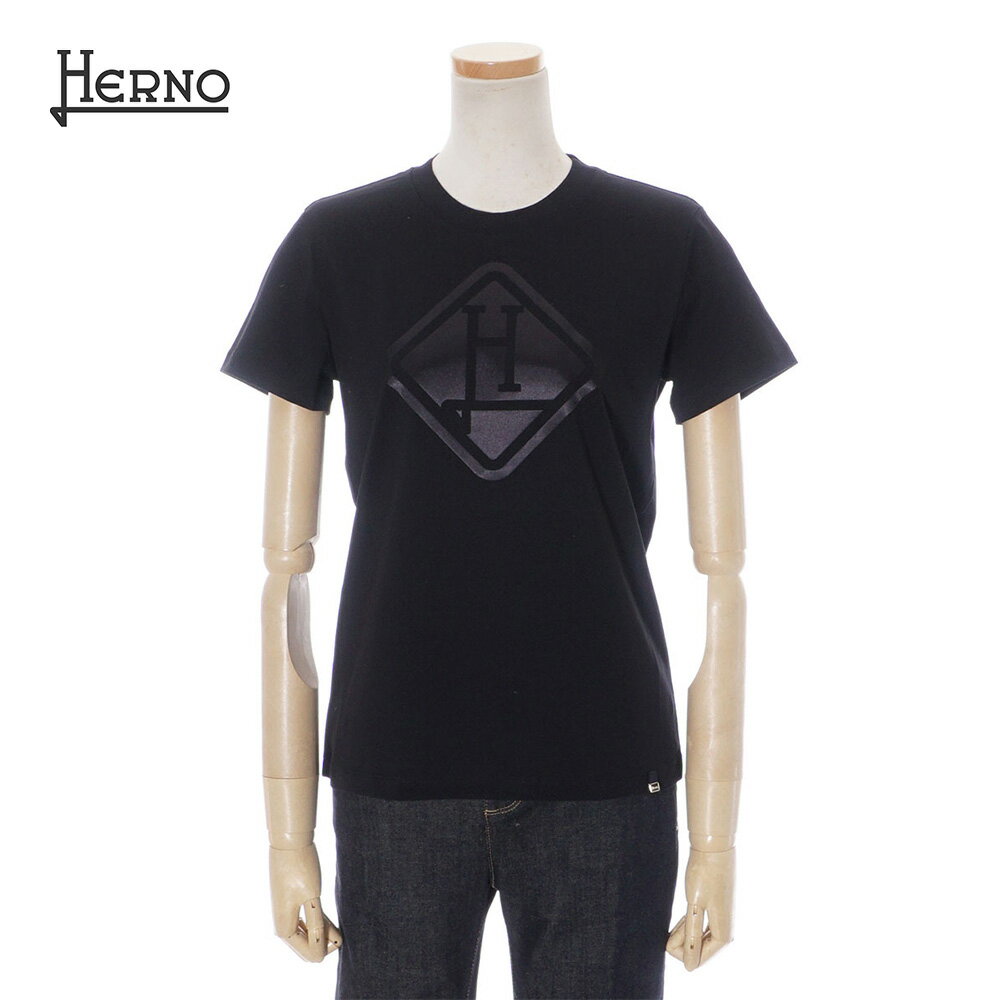 ヘルノ HERNO 半袖 Tシャツ レディース ブラック JG000231D 52066 9300 NERO