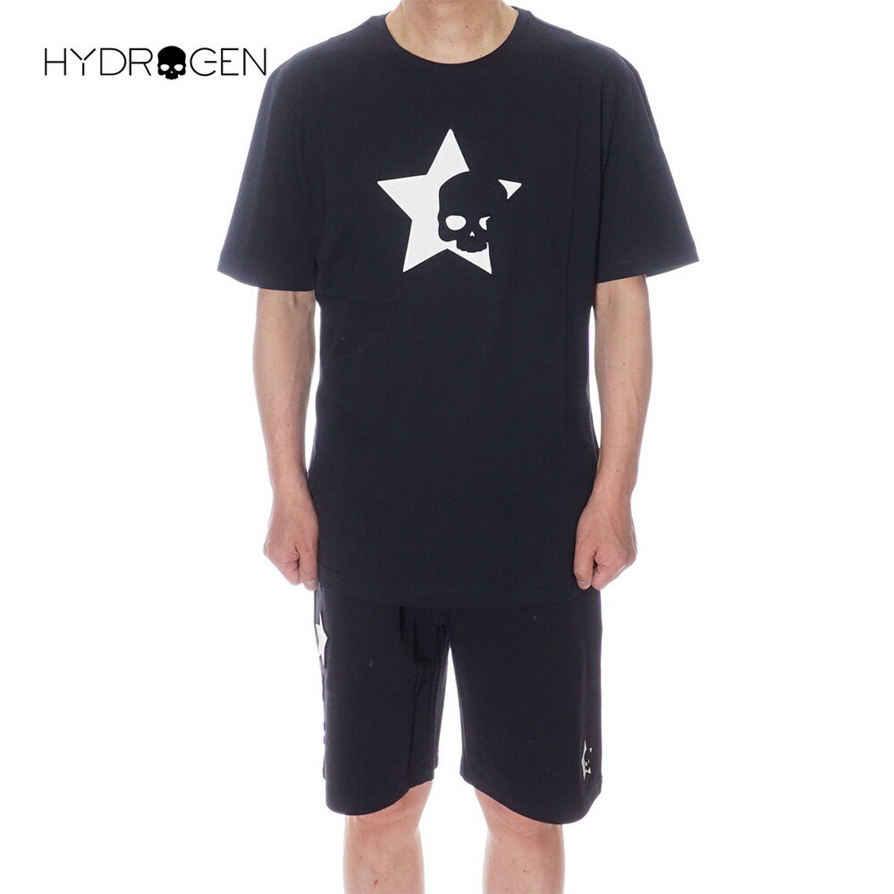 ハイドロゲン HYDROGEN Tシャツ セットアップ スウェット ハーフパンツ メンズ ダークネイビー DT0006 DS0006 013