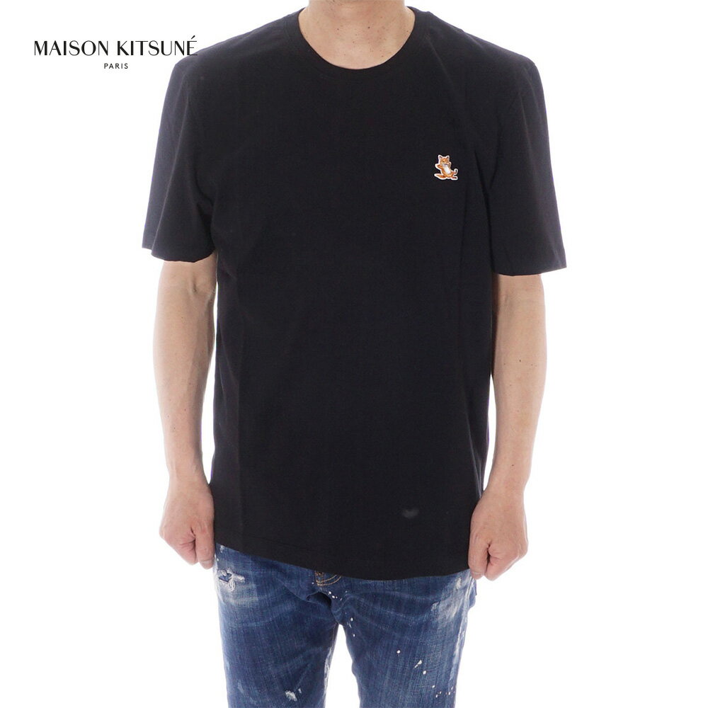メゾンキツネ MAISON KITSUNE 半袖Tシャツ 丸首 ユニセックス ブラック LM00110KJ0008 P199