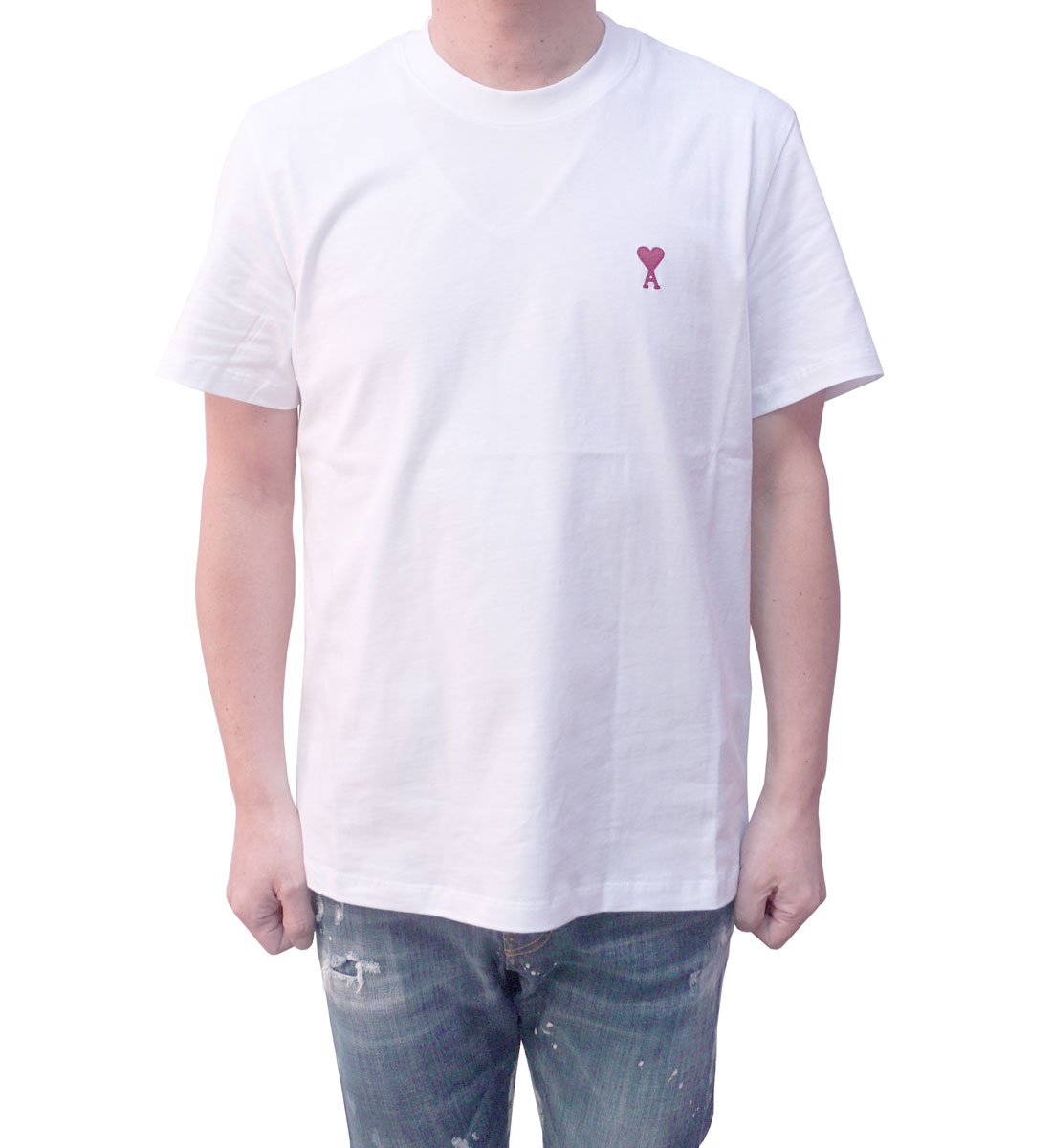 アミ AMI Tシャツ 半袖 ユニセックス ホワイト BFUTS035.724 100