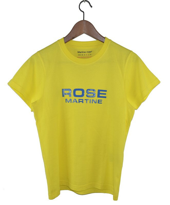 MARTINE ROSE/マーティンローズ　24SS　ラバーロゴプリントミニTシャツ　CMRSS24-629-ACID-YEL　サイズ：M　カラー：イエロー