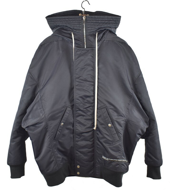 Rick Owens DRK SHDW/リックオウエンス ダークシャドウ 23AW フードロングボンバージャケット HOODED LONG BOMBER DU02C5765 サイズ：XS カラー：ブラック【中古】【古着】【USED】【231211】【yast】