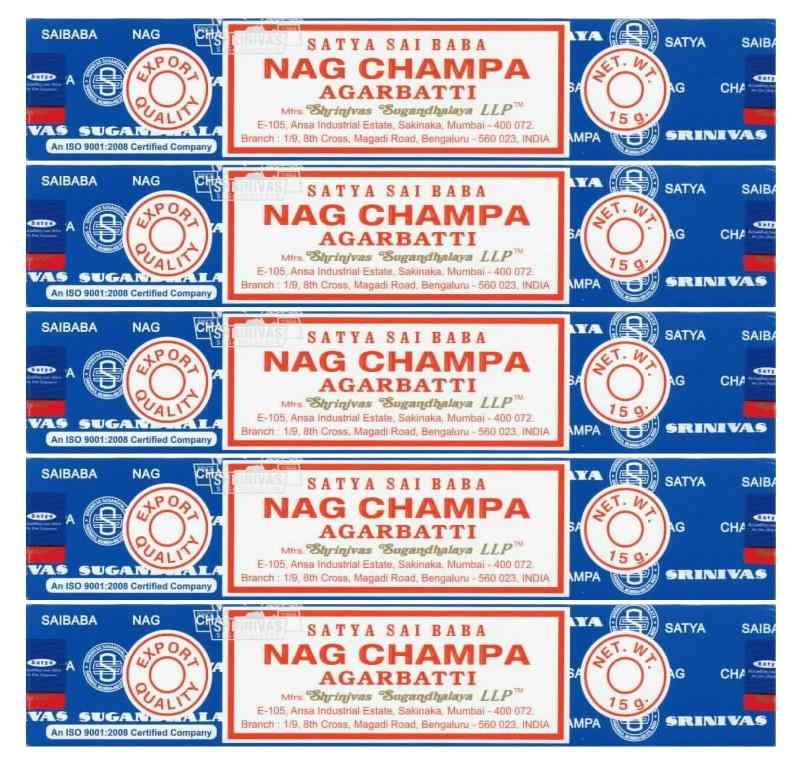 ユーインターナショナル SATYA サイババナグチャンパ 15g 5個セット