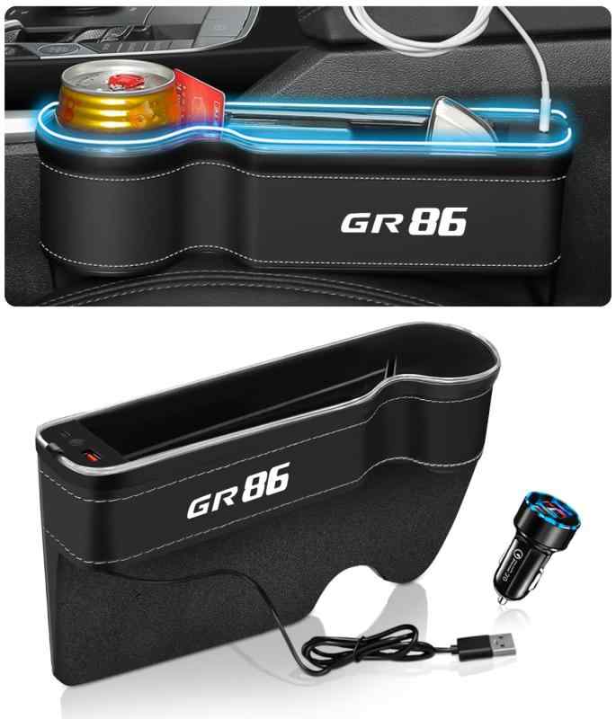 【2025年版·大容量設計】GR86 車用 光る サイド収納ボックス シートサイドポケット ドリンクホルダー GR86 ZN8系 RC RZ SZカップホルダ..