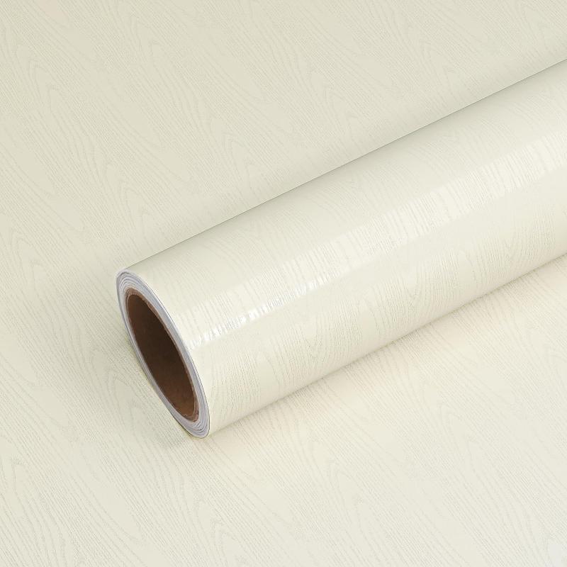 VEELIKE リメイクシート 木目シート 壁紙シール 木目調 無地 乳白 ベージュ