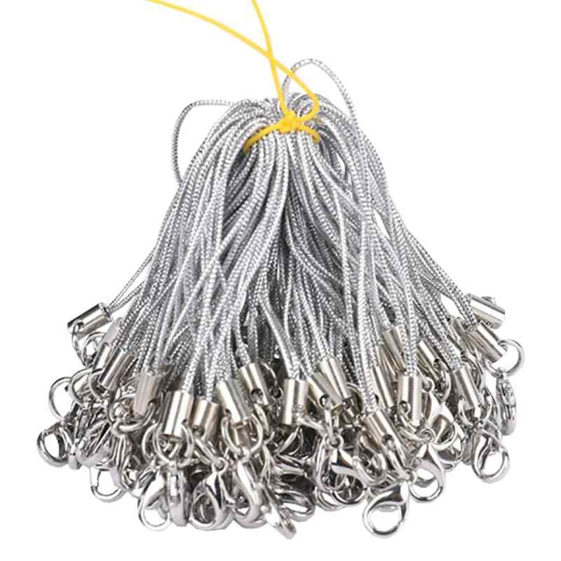  ストラップ フック付き 100本セット 携帯ストラップ アクセサリー ラップアクセサリパーツ ポリエステル糸装飾用紐 DIY金具 ハンドメイド 手芸 自作 パーツ 落下防止 紛失防止 USBメ