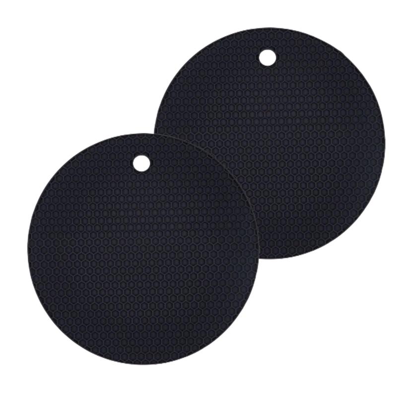 Mirhua 鍋敷き シリコン 丸型 2点セット 耐熱 200度 おしゃれ 断熱パッド シリコンマット 防水マット ..