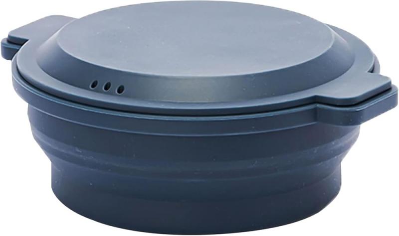 SG-04 tone フタがお皿になるシリコンスチーマー丸型 電子レンジ調理 蒸し器 レシピつき 折りたたみ可能 食洗機対応