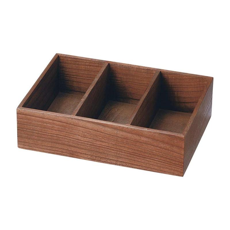 CDケース チェリーウッド 木製 小物入れ ボックス ダークブラウン 約43×30×12cm 16-97DBR
