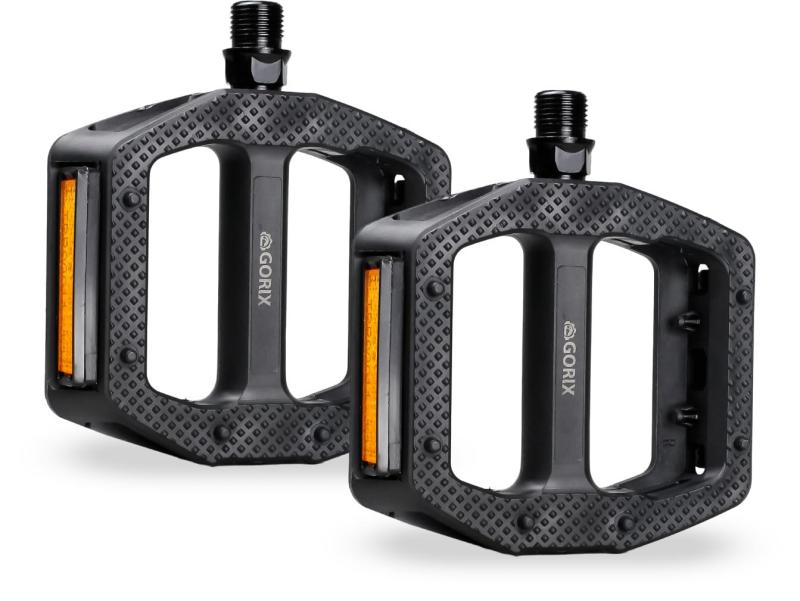GORIX(ゴリックス) 自転車 ペダル クロスバイク フラットペダル 幅広/反射板/軽量 リフレク ...