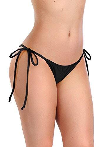 [サナス] 水着 タイ ループ ブラジリアン バックシャーリング ビキニ ボトム (M, (BK) ブラック)
