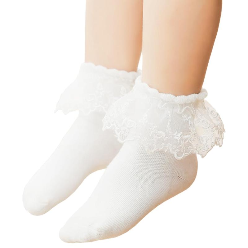 [Angel's Closet] 赤ちゃん 靴下 華やか レース 柔らか コットン 綿 ソックス 女の子 ベビーサイズ 結..