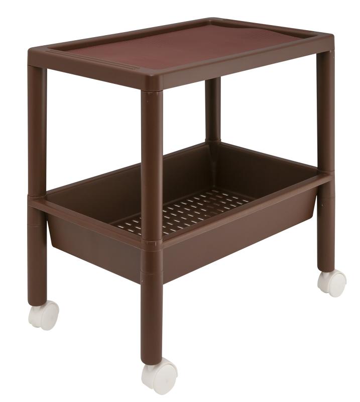 木本化学工業 サイドテーブル 2段 ブラウン 53295...