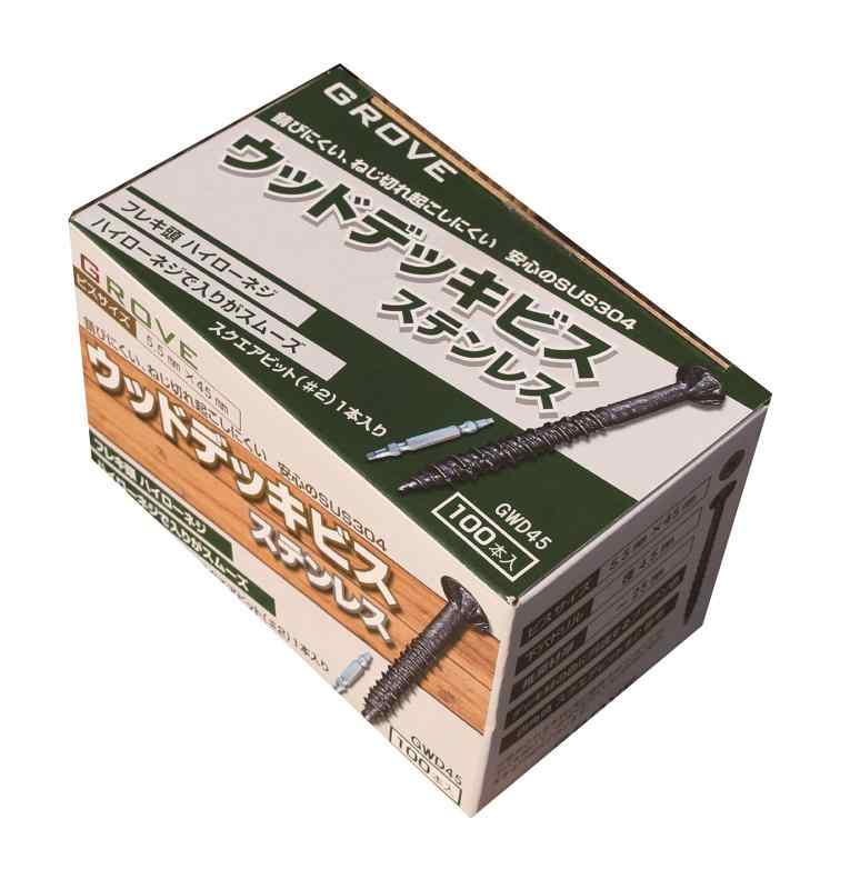 GROVE ウッドデッキビス ステンレス SUS304 (ビス長さ, φ5.5×45mm) 100本入