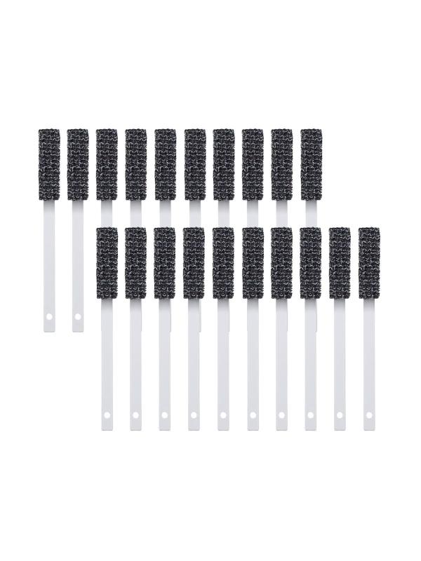 まめいた 柄付きスポンジ ブラシ 細かな部分まで届く 約1.5×1.2×14.5cm グレー 20本入 トイレ 洗面所 お風呂 溝 すき間 水だけで洗える 日本製 AZ-138