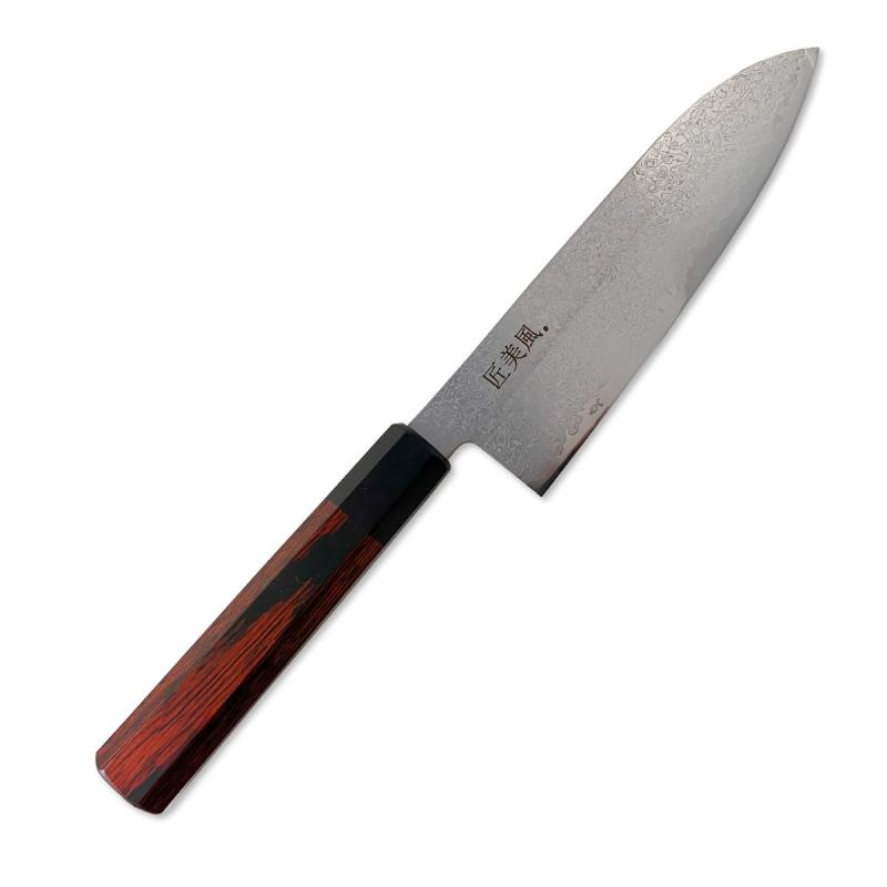 匠美風 ダマスカス 三徳包丁 名匠 包丁 ハイス鋼 三徳 180mm (JAPANESE KNIFE/MADE IN JAPAN) 日本製