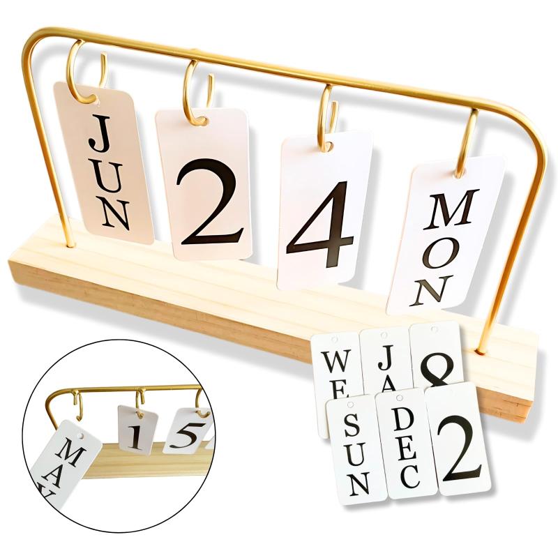 airtone ウェルカムスペース 卓上カレンダー 日めくりカレンダー 万年 結婚式 木 オシャレ インテリア 雑貨