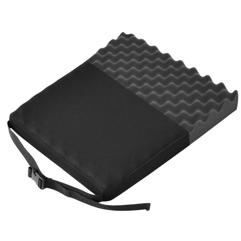 Shinnwa 高反発ゲーミング座布団 波型構造で快適サポート 竹炭入り除湿消臭 お尻が痛くならないクッション 洗えるカバー・滑り止め加工・ベルト付き オフィスチェア・椅子用クッション ブ