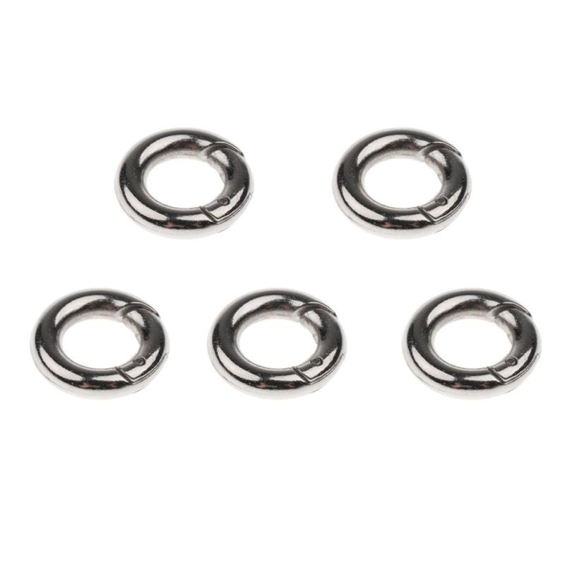 Rakuten - SONONIA 5個 円形 オープンフック リング キーチェーン カラビナ 全8サイズ, 15mm