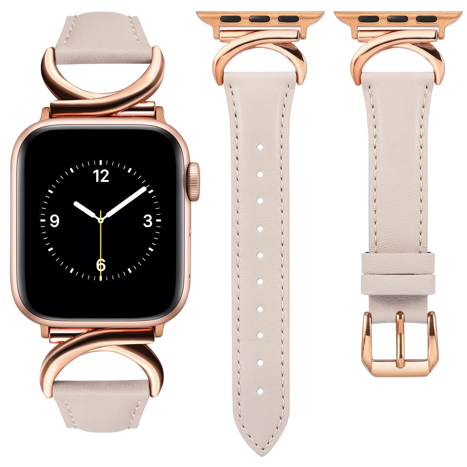 コンパチブル Apple Watchバンド アップルウォッチベルト レザー 本革製 レディース 蒸れない 長さ調整 41/40/38/42mm おしゃれ 高級レザーバンド Apple Watch Ultra2/Ultra/S10/9/8/7/6/5/4/SE2/SEに対応 柔らか