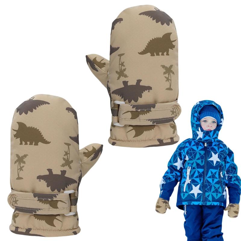 スキーグローブ キッズ 子供 手袋 ミトン 暖かい 可愛い おしゃれ 恐竜 スキー グローブ 冬 防寒 防水 防風 保温 耐磨耗性 滑り止め 通園 通学 自転車 雪遊び アウトドア ベビー 小学生 男の