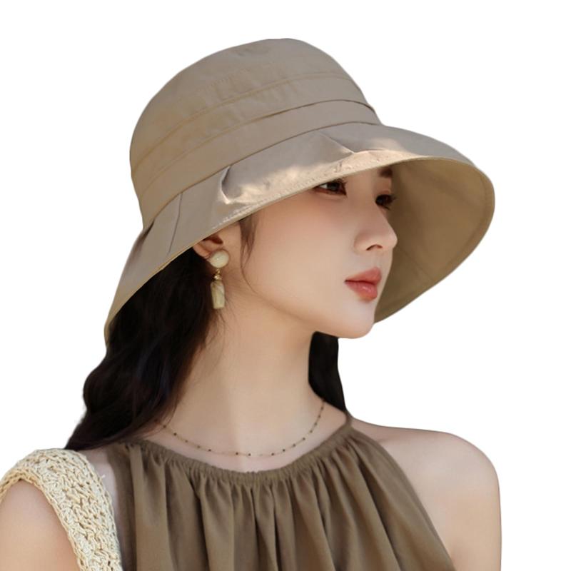 乐天商城 - [Karsaer] レディース帽子 春夏 UVカット 深め つば広帽子 小顔効果 涼感素材 紫外線対策 涼しい 女性用ハット 折り畳み可能 シンプルG0202