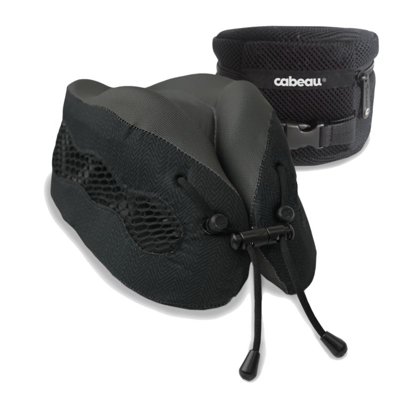 Cabeau Evolution Cool Travel Pillow- The Best Air Circulating Head and Neck Memory Foam Cooling Travel Pillow - Black