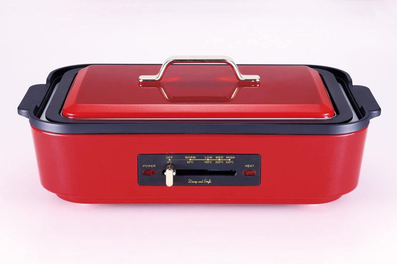 D&amp;S ディーアンドエス 油跳ねしにくいホットプレート プレートの表面に凹凸でこびりつきにくい 80℃~230℃の温度調整 20品目のレシピ..