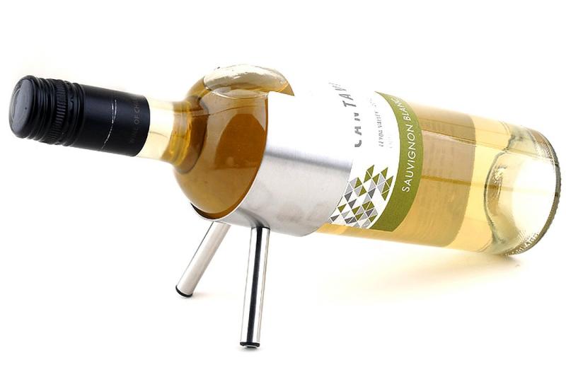 WH10 ステンレス製 ワインホルダー 脚付き ワインラック シンプル ホルダー ワイン シャンパン ボトル スタンド インテリア ディスプレイ