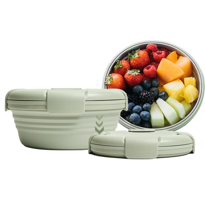 【折りたたみ式サンドイッチボックス】 Aseech 弁当箱 シリカゲル 折りたたみ式 携帯便利 手軽 便利 保存容器 ランチボックス 旅行ボウル しんしゅく 底部ボックス 保存ボックス 屋外ピクニ