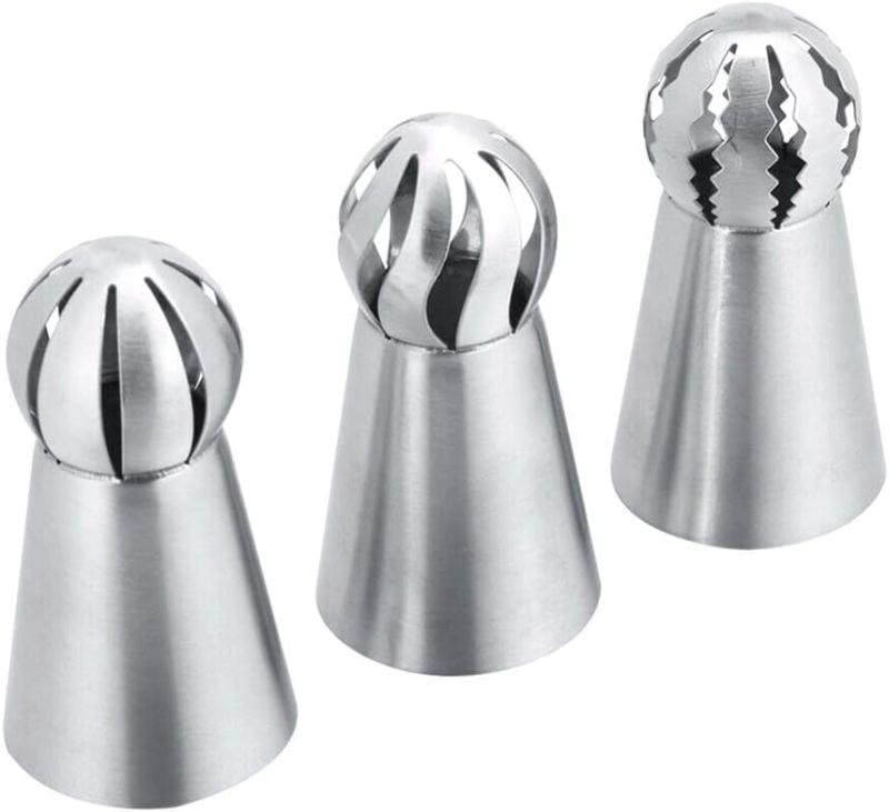 ロシアンボールノズル 絞り口金 フラワーノズル カップケーキデコレーション用口金 プロフェッショナル再利用可能な配管のヒントセット フラワーケーキ カップケーキデコレーションチッ