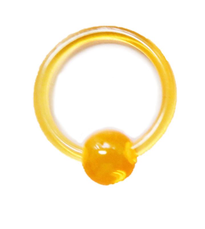 [PIAcollection] 透明ピアス キャプティブビーズリング アクリル イエロ－ ボディピアス 片耳1個売り 高級素材高級仕上げ cbr10grye